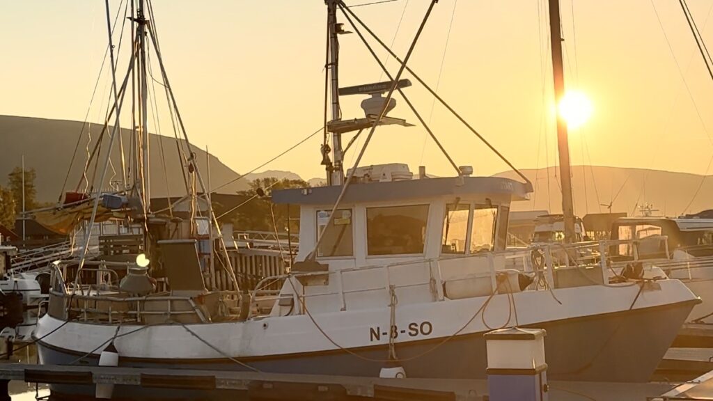 Sunset and fishing boat
