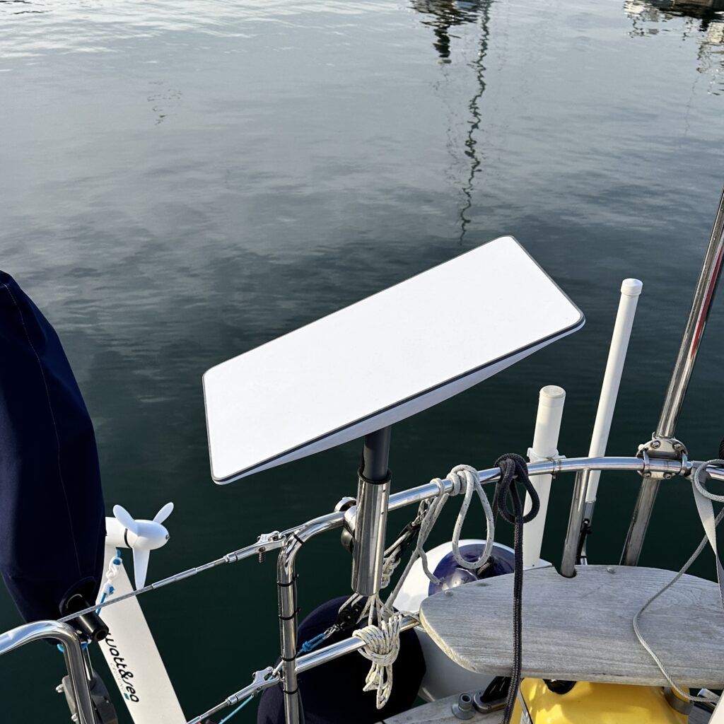 starlink antenna installed on a boat