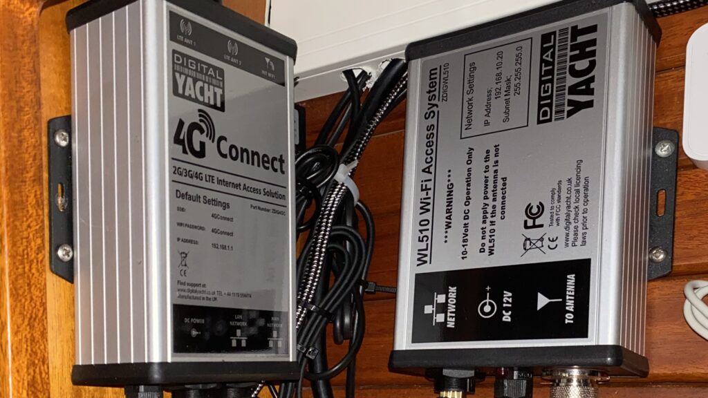 picture of digital yacht 4g pro installed on a boat