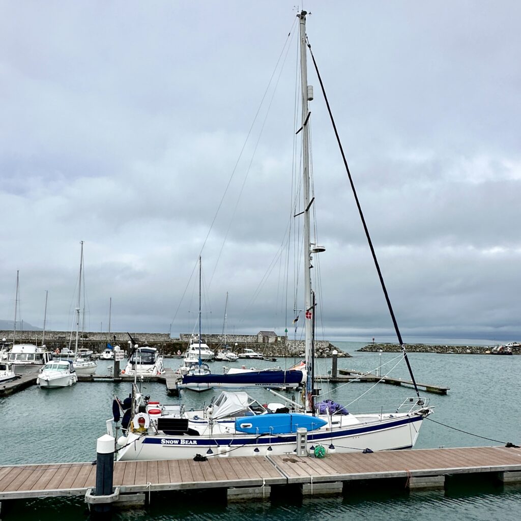picture of sailing boat snow bear at glenarm marina