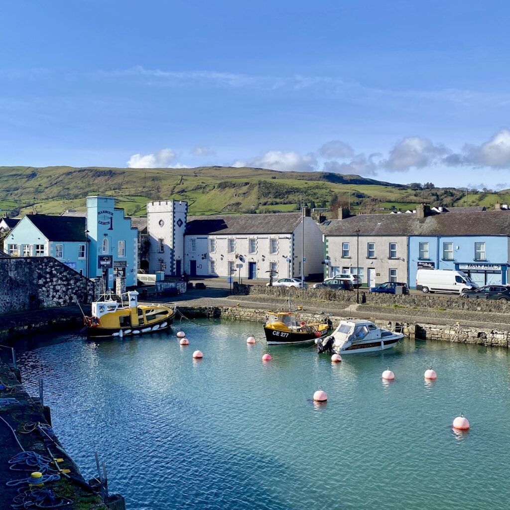 picture of boats in 
Carnlough harbour