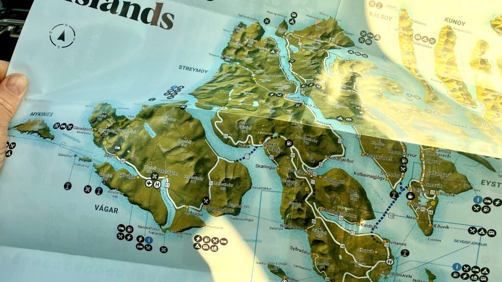 Map of roads in Faroe Islands