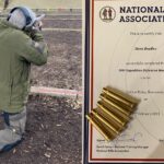 Steve at shooting range and certificate