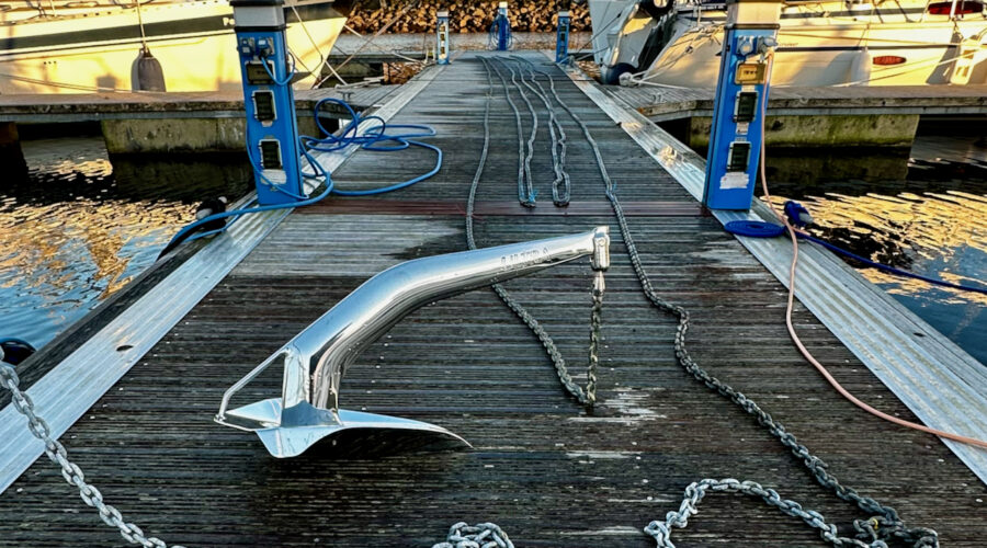 New anchor llying on the deck