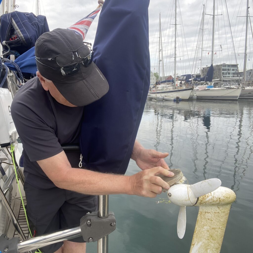 Steve scrubbing the Watt&Sea