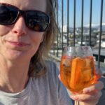 Sarah drinking aperol spritz