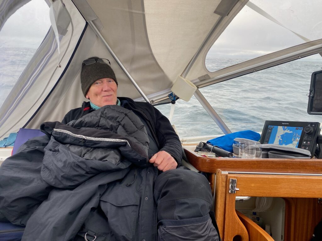 Steve awake in the cockpit