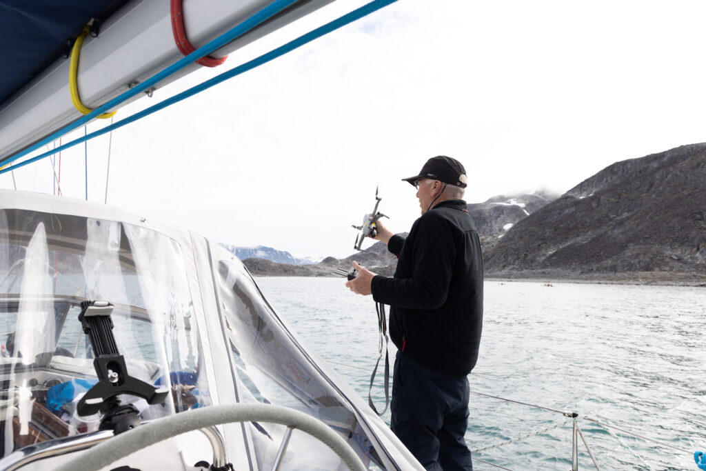 Steve making the drone ready.