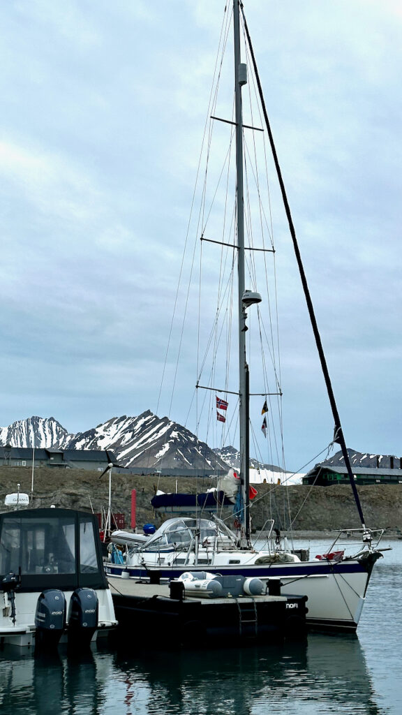 Boat moored at Ny Alesund