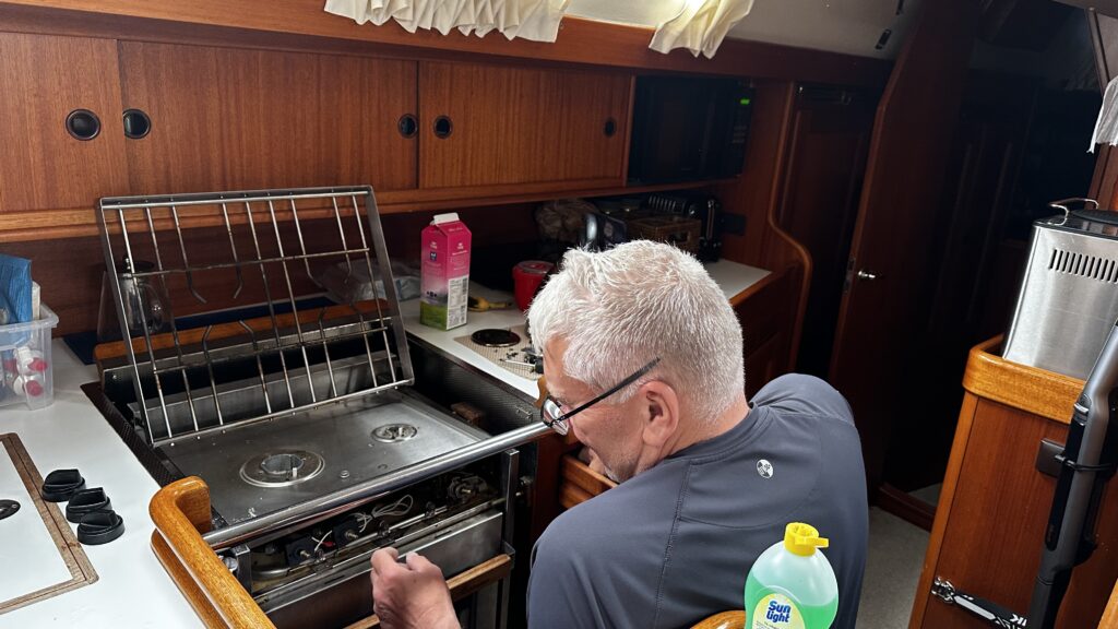 Steve fixing the oven