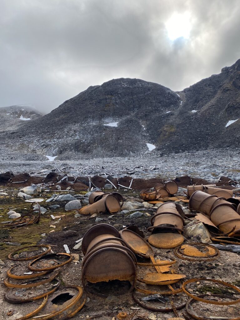 Barrels left at the outdoor museum