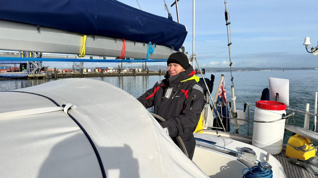 Steve sailing into Belfast