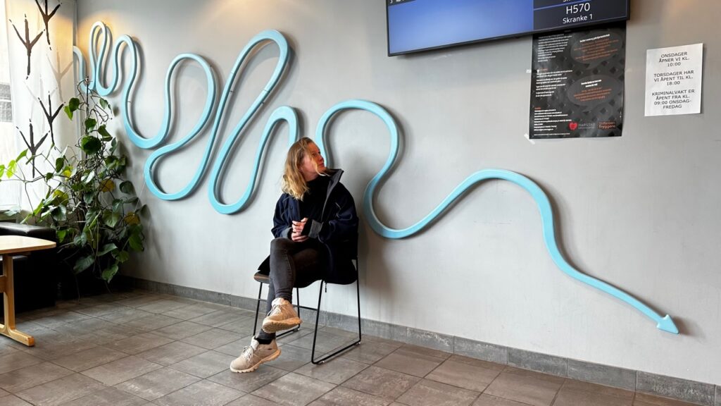 Picture of the Sarah sitting at the police station