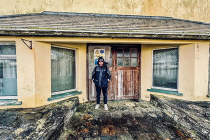 Sarah at abandoned hotel