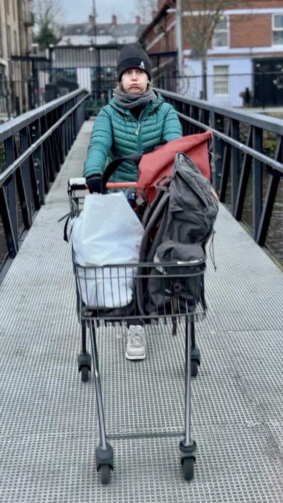 Sarah with trolley
