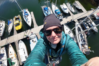 Sarah in the mast