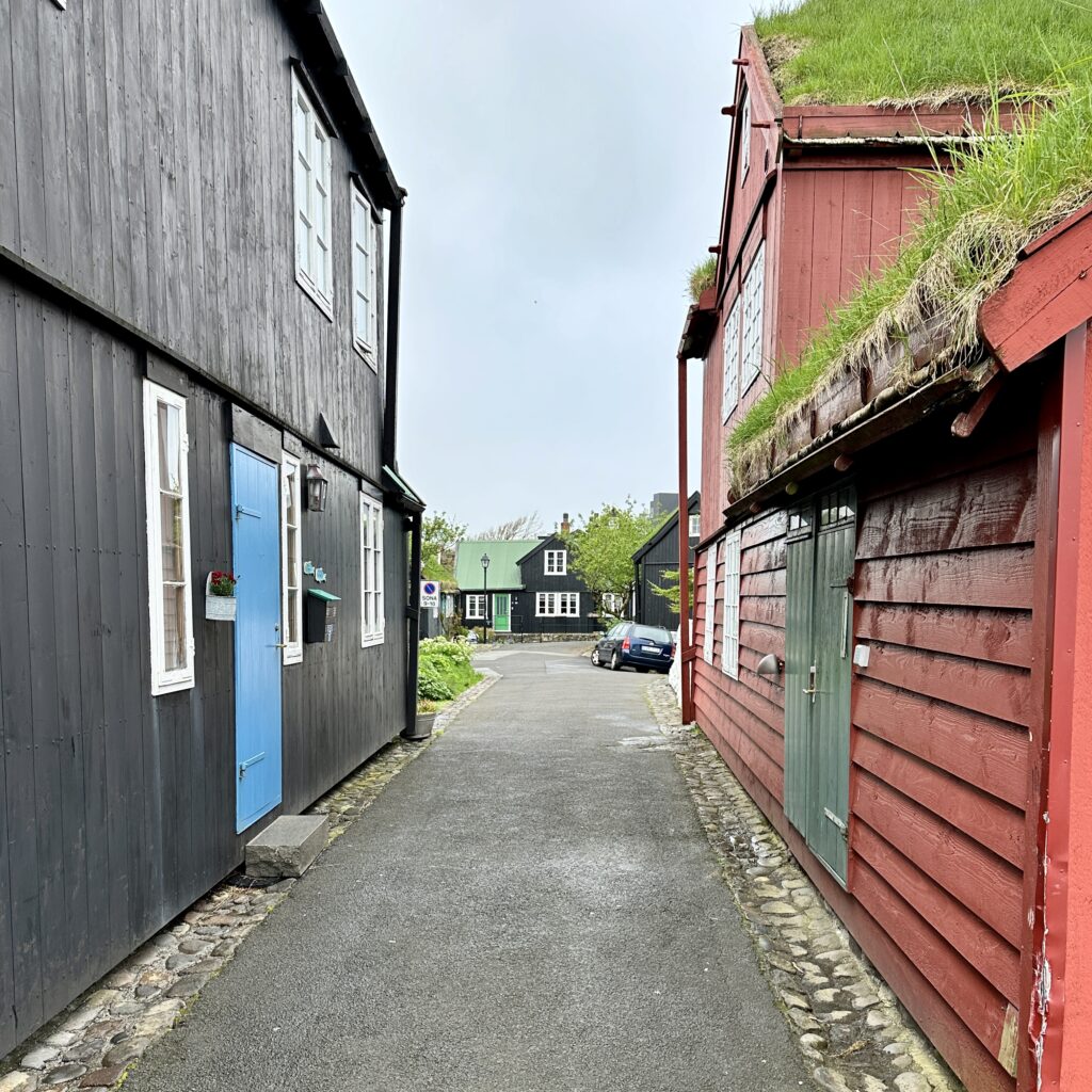 An old street with wooden houses