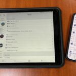 Ipad and iPhone showing digital ships logbook