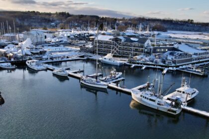 Drone photo of Cape Ann Harbour